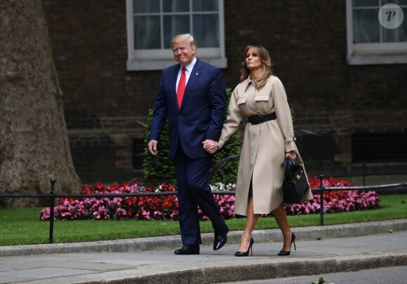 Donald Trump et sa femme Melania - Le président des Etats-Unis et sa femme ont été reçus par la première ministre britannique et son mari au 10 Downing Street à Londres. Le 4 juin 2019
