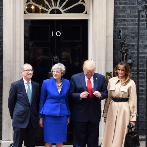 Donald Trump et sa femme Melania, Theresa May et son mari Philip - Le président des Etats-Unis et sa femme ont été reçus par la première ministre britannique et son mari au 10 Downing Street à Londres. Le 4 juin 2019