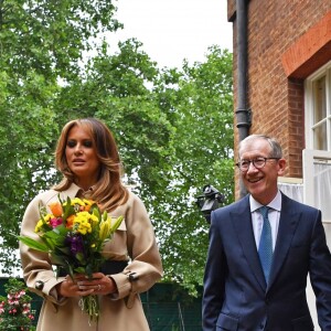 Melania Trump et Philip May lors d'une Garden Party au 10 Downing Street à Londres. Le 4 juin 2019