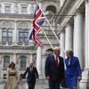 Donald Trump et sa femme Melania, Theresa May et son mari Philip à leur arrivée à la conférence de presse au "Foreign & Commonwealth Office" à Londres. Le 4 juin 2019