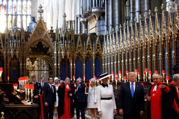 Donald Trump et sa femme Melania visitent l'abbaye de Westminster à Londres. Le 3 juin 2019