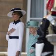 Melania Trump et la reine Elisabeth II d'Angleterre - Le président des Etats-Unis et sa femme accueillis au palais de Buckingham à Londres. Le 3 juin 2019