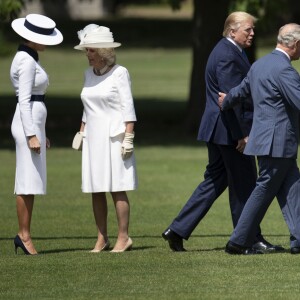 Donald Trump et sa femme Melania, le prince Charles et Camilla Parker Bowles, duchesse de Cornouailles - Le président des Etats-Unis et sa femme accueillis au palais de Buckingham à Londres. Le 3 juin 2019