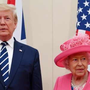 Melania Trump, le président des Etats-Unis Donald Trump, la reine Elisabeth II d'Angleterre et le prince Charles - Réunion des leaders des Nations Alliées à Portsmouth lors du 75ème anniversaire du débarquement en Normandie pendant la Seconde Guerre Mondiale. Le 5 juin 2019