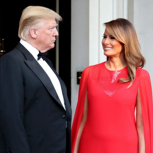 Donald Trump et sa femme Melania Trump - Dîner en l'honneur du président D. Trump à la Winfield House, Londres, lors de sa visite officielle au Royaume Uni, le 4 juin 2019.