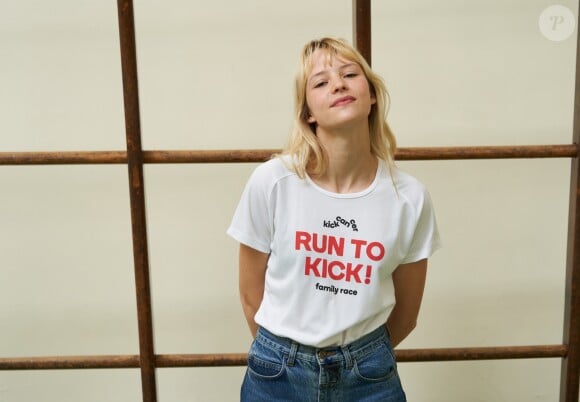 La chanteuse Angèle s'investit dans l'association KickCancer pour l'évènement Run Don't Cry, une course familiale organisée pour une levée de fonds pour la recherche contre le cancer chez l'enfant. Ixelles, le 27 mai 2019.