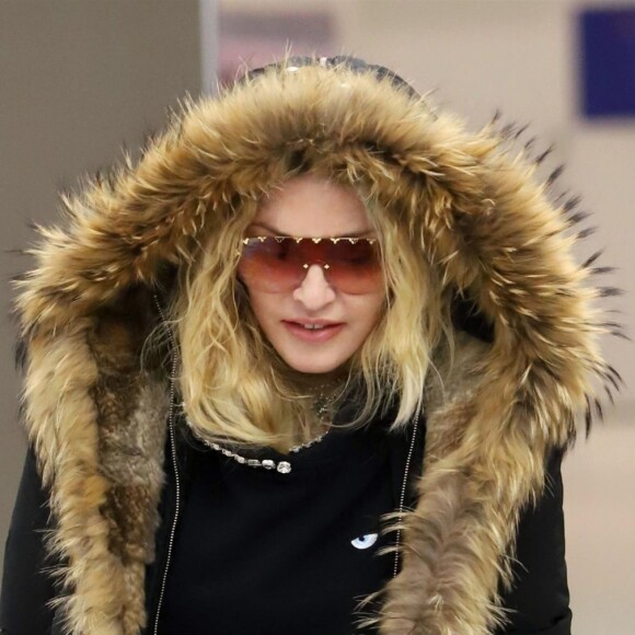 Exclusif - Madonna arrive à l'aéroport de New York, le 1er février 2019.