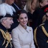 Catherine (Kate) Middleton, duchesse de Cambridge, assiste à la parade militaire "Beating Service at Horseguards Parade" à Londres, le 6 juin 2019.
