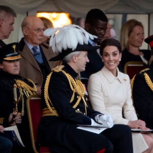 Catherine (Kate) Middleton, duchesse de Cambridge, assiste à la parade militaire "Beating Service at Horseguards Parade" à Londres, le 6 juin 2019.