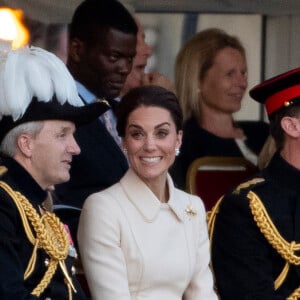 Catherine (Kate) Middleton, duchesse de Cambridge, assiste à la parade militaire "Beating Service at Horseguards Parade" à Londres, le 6 juin 2019.