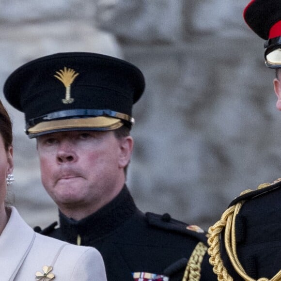 Catherine (Kate) Middleton, duchesse de Cambridge, assiste à la parade militaire "Beating Service at Horseguards Parade" à Londres, le 6 juin 2019.