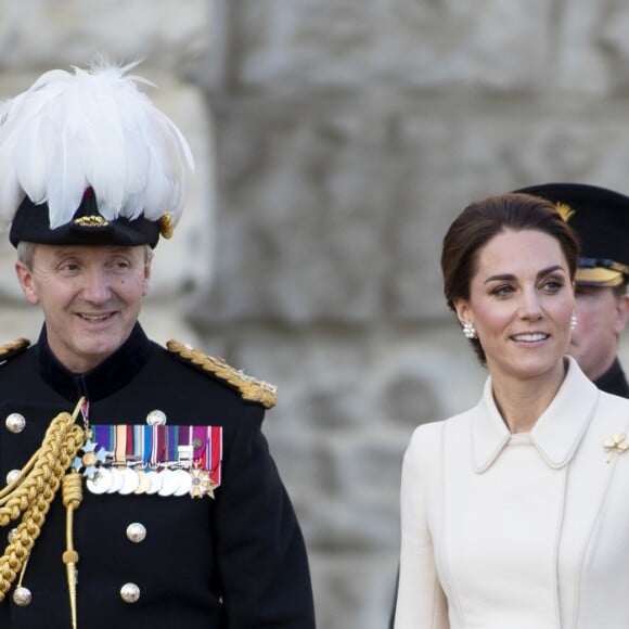 Catherine (Kate) Middleton, duchesse de Cambridge, assiste à la parade militaire "Beating Service at Horseguards Parade" à Londres, le 6 juin 2019.