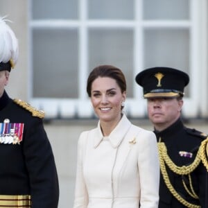 Catherine (Kate) Middleton, duchesse de Cambridge, assiste à la parade militaire "Beating Service at Horseguards Parade" à Londres, le 6 juin 2019.