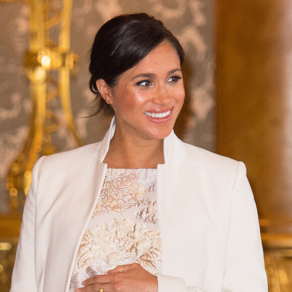 Meghan Markle (enceinte), duchesse de Sussex - La famille royale d'Angleterre lors de la réception pour les 50 ans de l'investiture du prince de Galles au palais Buckingham à Londres. Le 5 mars 2019