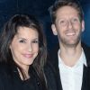 Romain Grosjean et sa femme Marion Jollès - People au défilé de mode Moncler Gamme Bleu collection Printemps-Eté 2017 lors de la fashion week Homme à Milan, le 15 janvier 2017.