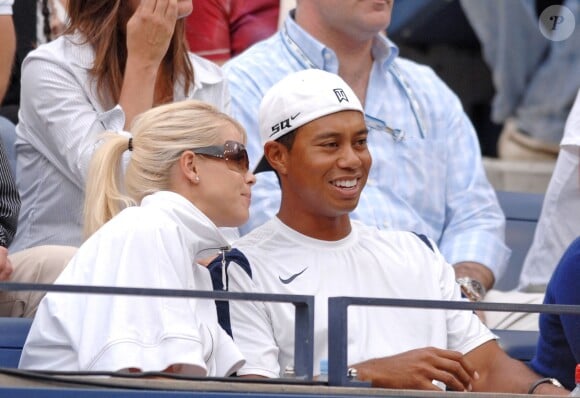Tiger Woods et Elin Nordegren lors de la finale de l'US Open le 10 septembre 2006.