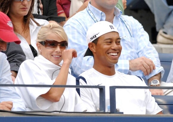 Tiger Woods et Elin Nordegren lors de la finale de l'US Open le 10 septembre 2006.
