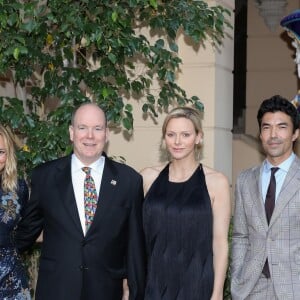 Paul Giamatti, Maria Bello, le prince Albert II de Monaco, la princesse Charlene de Monaco, Ian Anthony Dale, Alan Cumming lors du cocktail du 59e Festival de Télévision de Monte-Carlo au palais princier à Monaco le 16 juin 2019. © Olivier Huitel/ Pool Organisation FTV/Bestimage