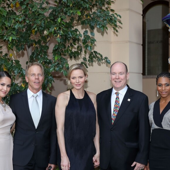 Jaina Lee Ortiz, Greg Germann, la princesse Charlene de Monaco, le prince Albert II de Monaco, Kelly McCreary lors du cocktail du 59e Festival de Télévision de Monte-Carlo au palais princier à Monaco le 16 juin 2019. © Olivier Huitel/Pool Organisation FTV/Bestimage