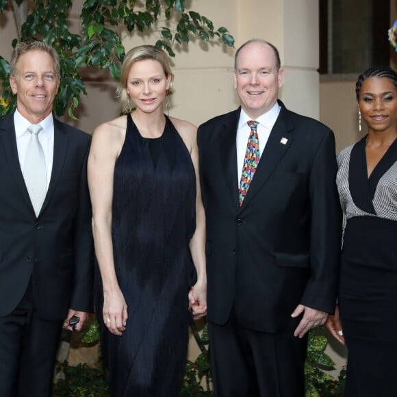 Jaina Lee Ortiz, Greg Germann, la princesse Charlene de Monaco, le prince Albert II de Monaco, Kelly McCreary lors du cocktail du 59e Festival de Télévision de Monte-Carlo au palais princier à Monaco le 16 juin 2019. © Olivier Huitel/Pool Organisation FTV/Bestimage