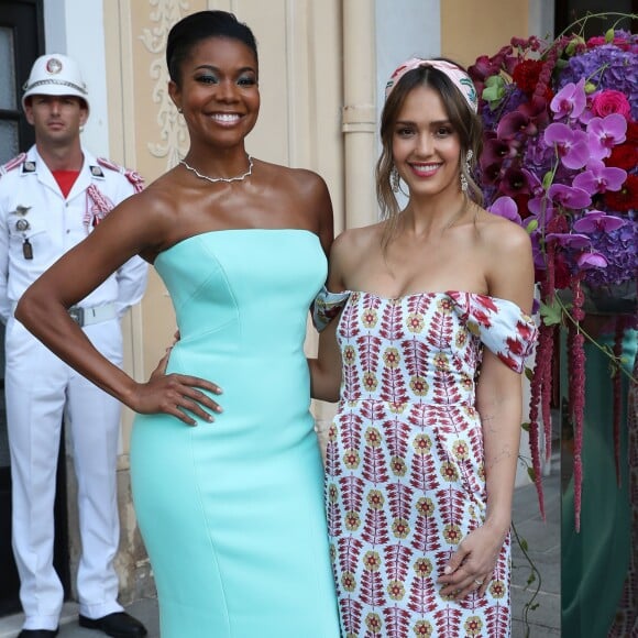 Gabrielle Union et Jessica Alba, héroïnes de LA's Finest, lors du cocktail du 59e Festival de Télévision de Monte-Carlo au palais princier à Monaco le 16 juin 2019. © Olivier Huitel/Pool Organisation FTV/Bestimage