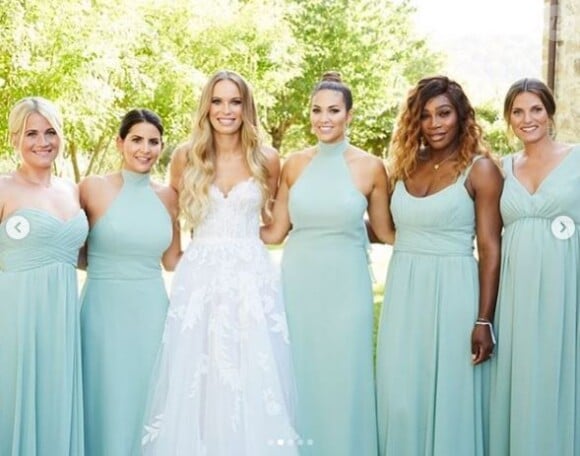 Caroline Wozniacki entourée de ses demoiselles d'honneur, dont Serena Williams, lors de son mariage avec David Lee célébré le 15 juin 2019 en Toscane.