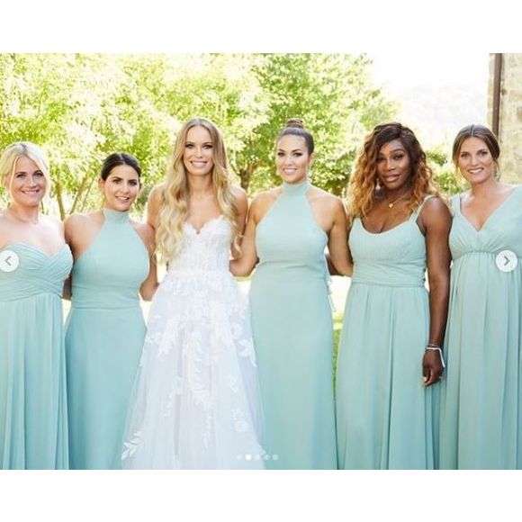Caroline Wozniacki entourée de ses demoiselles d'honneur, dont Serena Williams, lors de son mariage avec David Lee célébré le 15 juin 2019 en Toscane.