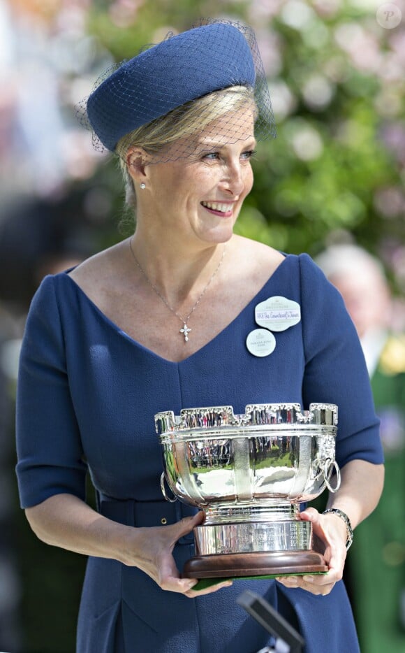 Sophie Rhys-Jones, comtesse de Wessex, lors de la réunion hippique d'Ascot, le 20 juin 2019.