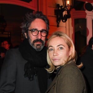 Emmanuelle Béart et son mari Frédéric Chaudier - Soirée du 10e anniversaire de l'agence audiovisiuelle "Flair production" à l'hôtel "Le Marois" à Paris le 28 mars 2019. © Coadic Guirec/Bestimage