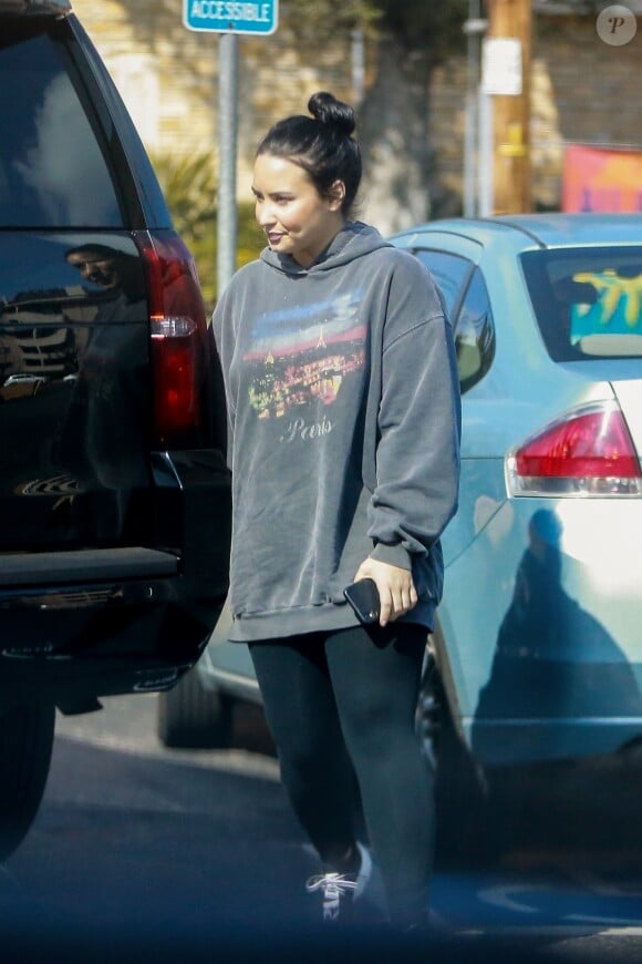 Exclusif - Demi Lovato à la sortie de son cours de gym à Los Angeles, le 28 février 2019