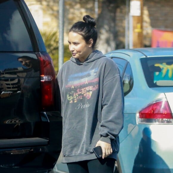 Exclusif - Demi Lovato à la sortie de son cours de gym à Los Angeles, le 28 février 2019