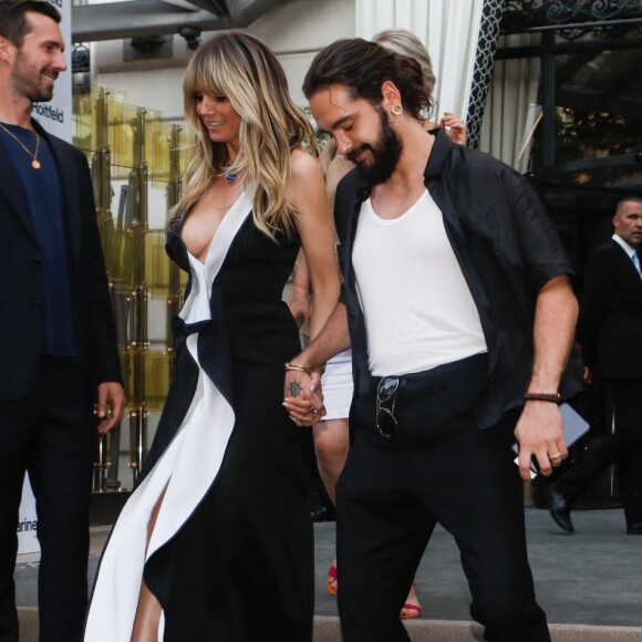 Heidi Klum et son fiancé Tom Kaulitz arrivent à la soirée de lancement du parfum "7 lovers" de Carine Roitfeld à l'hôtel Peninsula de Paris, France, le 1er juillet 2019. © Veeren-Clovis/Bestimage