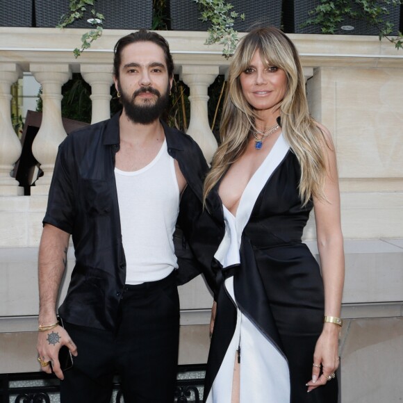Heidi Klum et son fiancé Tom Kaulitz arrivent à la soirée de lancement du parfum "7 lovers" de Carine Roitfeld à l'hôtel Peninsula de Paris, France, le 1er juillet 2019. © Veeren-Clovis/Bestimage