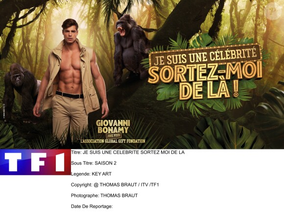 Giovanni Bonamy, photo officielle de "Je suis une célébrité sortez-moi de là !", sur TF1