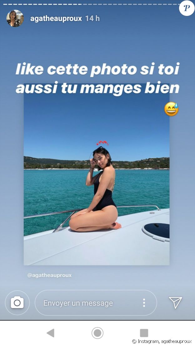 Agathe Auproux répond à un détracteur sur Instagram, le 10 juillet 2019
