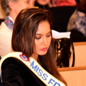 Vaimalama Chaves, miss France 2019 lors des assises du harcèlement scolaire à Lyon le 15 mars 2019.