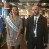 Vaimalama Chaves (Miss France 2019) pose lors d'une séance de dédicaces au centre commercial de La Feuilleraie à Trélissac le Périgord le 9 mars 2019