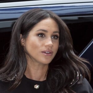 Meghan Markle, duchesse de Sussex, - Le duc et la duchesse de Sussex viennent signer le livre des condoléances à New Zealand House à Londres en hommage aux victimes de la tuerie de Christchurch. Londres, le 19 mars 2019.