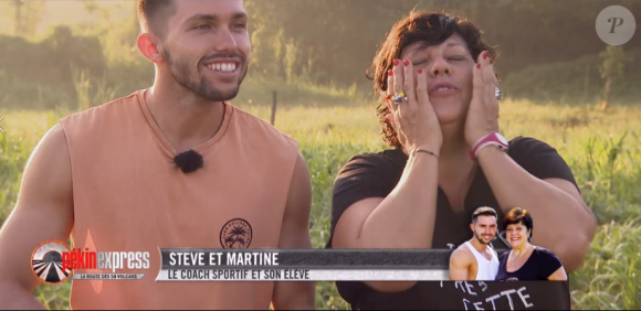 Steve et Martine lors de l'émission "Pékin Express 2019" du 25 juillet, sur M6