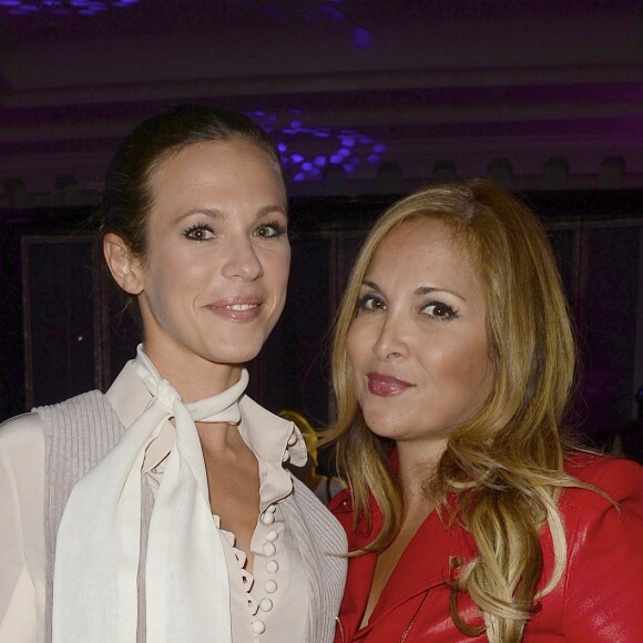 Exclusif - Lorie (Laure Pester) et Hélène Ségara - Soirée du fabricant de produits de soins dermo-cosmétiques Lierac à l'occasion du lancement de la nouvelle gamme de soins d'exception Premium, issue de la médecine régénératrice dont Kristin Scott Thomas est l'égérie dans les salons de l'hôtel Peninsula à Paris le 1er octobre 2015.