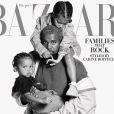 Kanye West, Saint West et North West en couverture de Harper's BAZAAR.