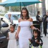 Kim Kardashian, Saint West, North West - Exclusif - La famille Kardashian arrivent avec leurs enfants à un diner privé au restaurant Crustacean à Beverly Hills, Los Angeles, le 30 juin 2019.
