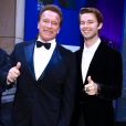 Arnold Schwarzenegger et son fils Patrick lors des GQ Men of the year 2017 à Berlin le 9 novembre 2017.