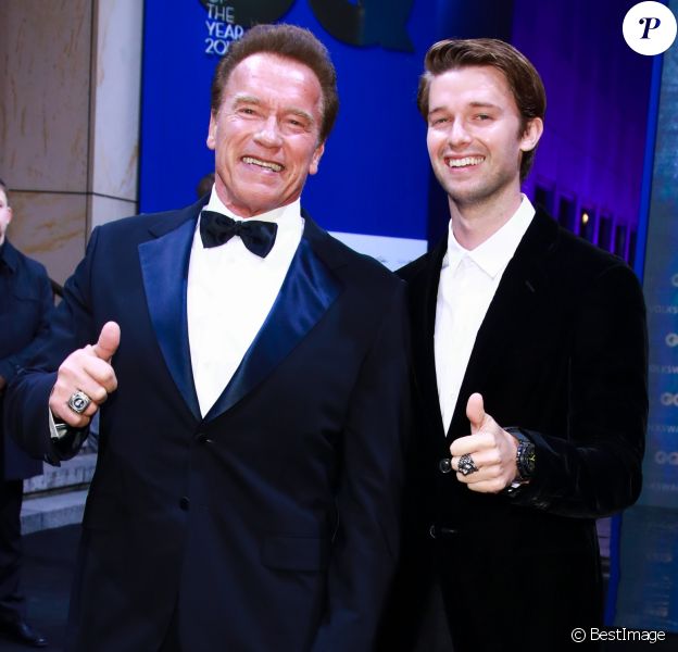 Arnold Schwarzenegger et son fils Patrick lors des GQ Men of the year 2017 à Berlin le 9 novembre 2017.