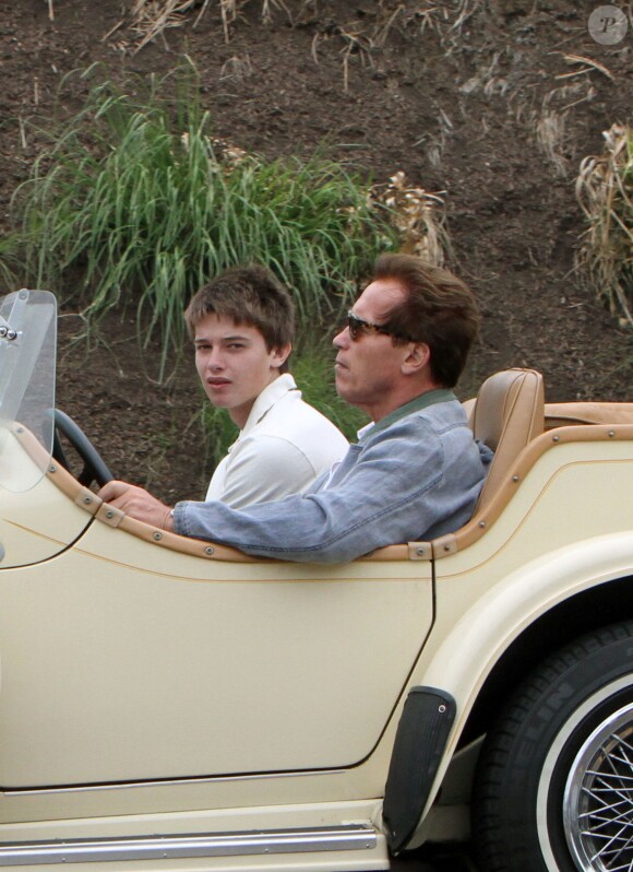 Arnold Schwarzenegger et son fils Patrick à Los Angeles en 2010.