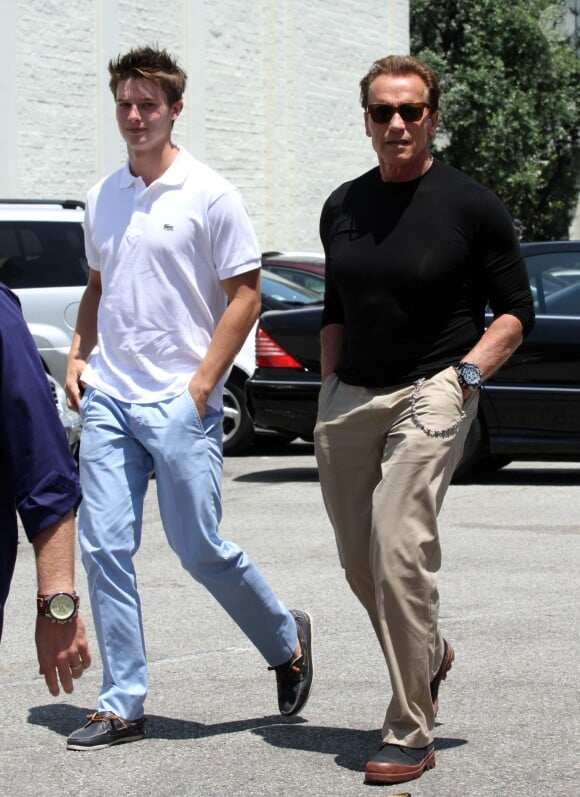 Arnold Schwarzenegger et son fils Patrick à Los Angeles en 2011.
