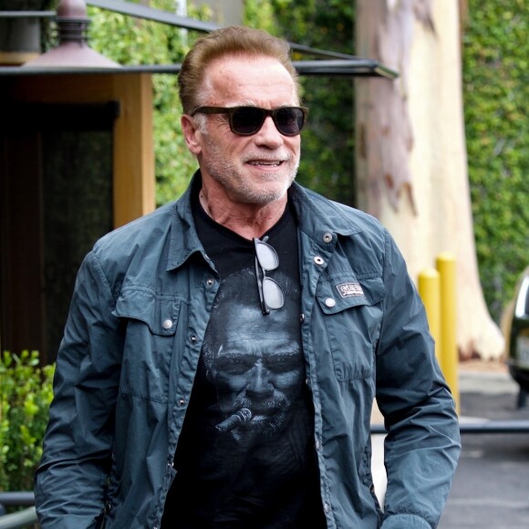 Arnold Schwarzenegger est allé déjeuner dans le quartier de Brentwood à Los Angeles, le 7 juin 2019.