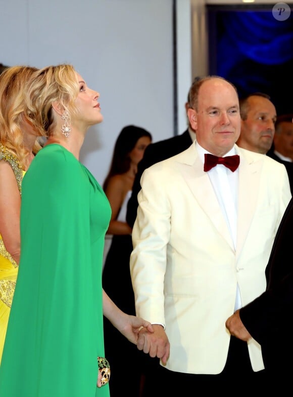 Le prince Albert II et la princesse Charlène de Monaco - Arrivées des people au 71 ème gala de la Croix-Rouge Monégasque à Monaco le 26 juillet 2019. © Dominique Jacovides/Bestimage
