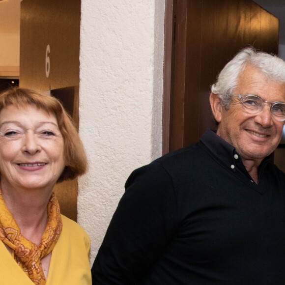 Exclusif - Marie-Christine Danède, Michel Boujenah, Catherine Hiegel et Pierre Palmade lors de la représentation de la pièce "Le lien" lors du Festival de Ramatuelle, France, le 7 août 2019.