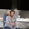 Exclusif - Pierre Palmade et Catherine Hiegel lors de la représentation de la pièce "Le lien" lors du Festival de Ramatuelle, France, le 7 août 2019.